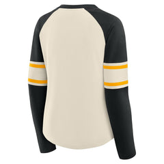 Women's Hometown Gridiron Hero Raglan Lace-Up V-Neck Long Sleeve T-Shirt - Pittsburgh Steelers