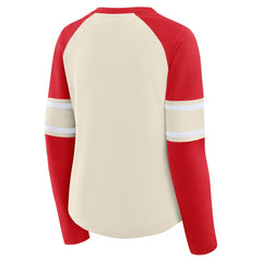 Women's Hometown Gridiron Hero Raglan Lace-Up V-Neck Long Sleeve T-Shirt - San Francisco 49ers