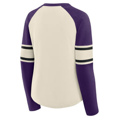 Women's Hometown Gridiron Hero Raglan Lace-Up V-Neck Long Sleeve T-Shirt - Baltimore Ravens