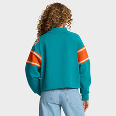 Oversized Hometown Toss Sweep Mock Neck Pullover - Miami Dolphins