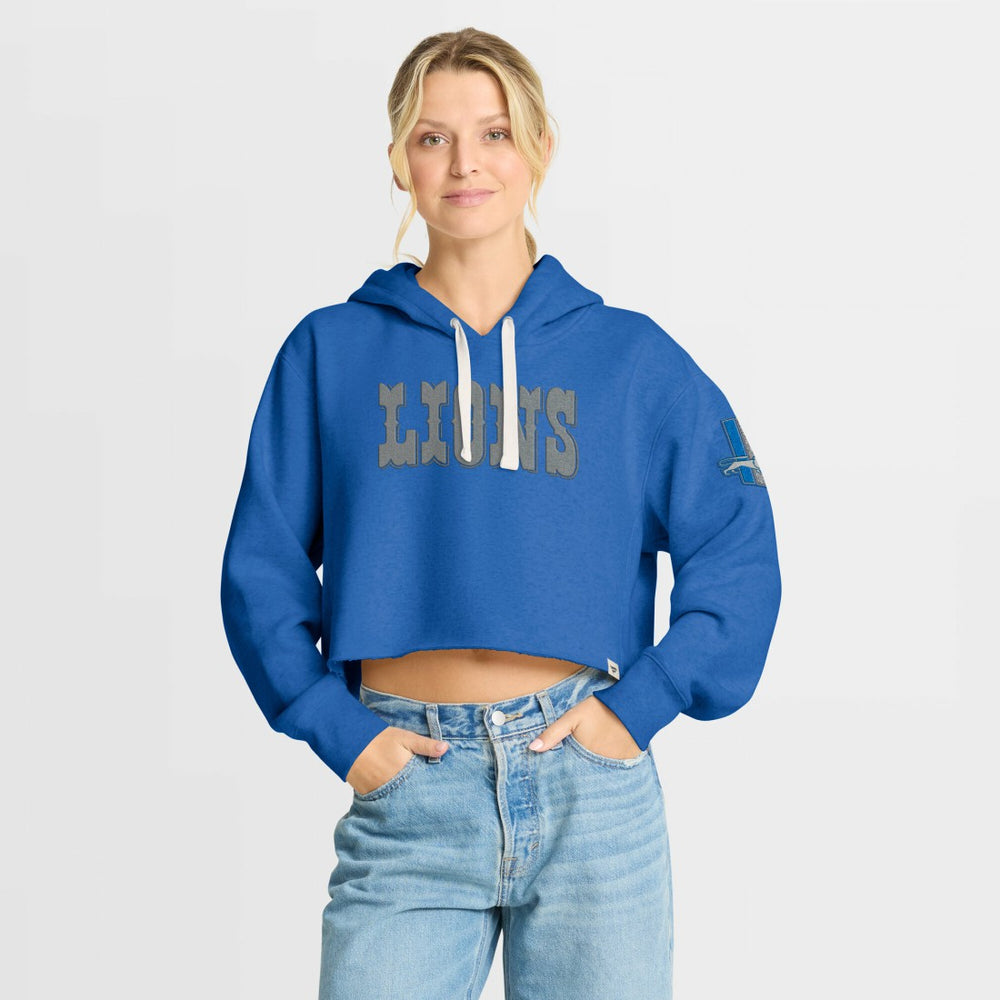 Women's Oversized Hometown Heritage Cropped Hoodie - Detroit Lions