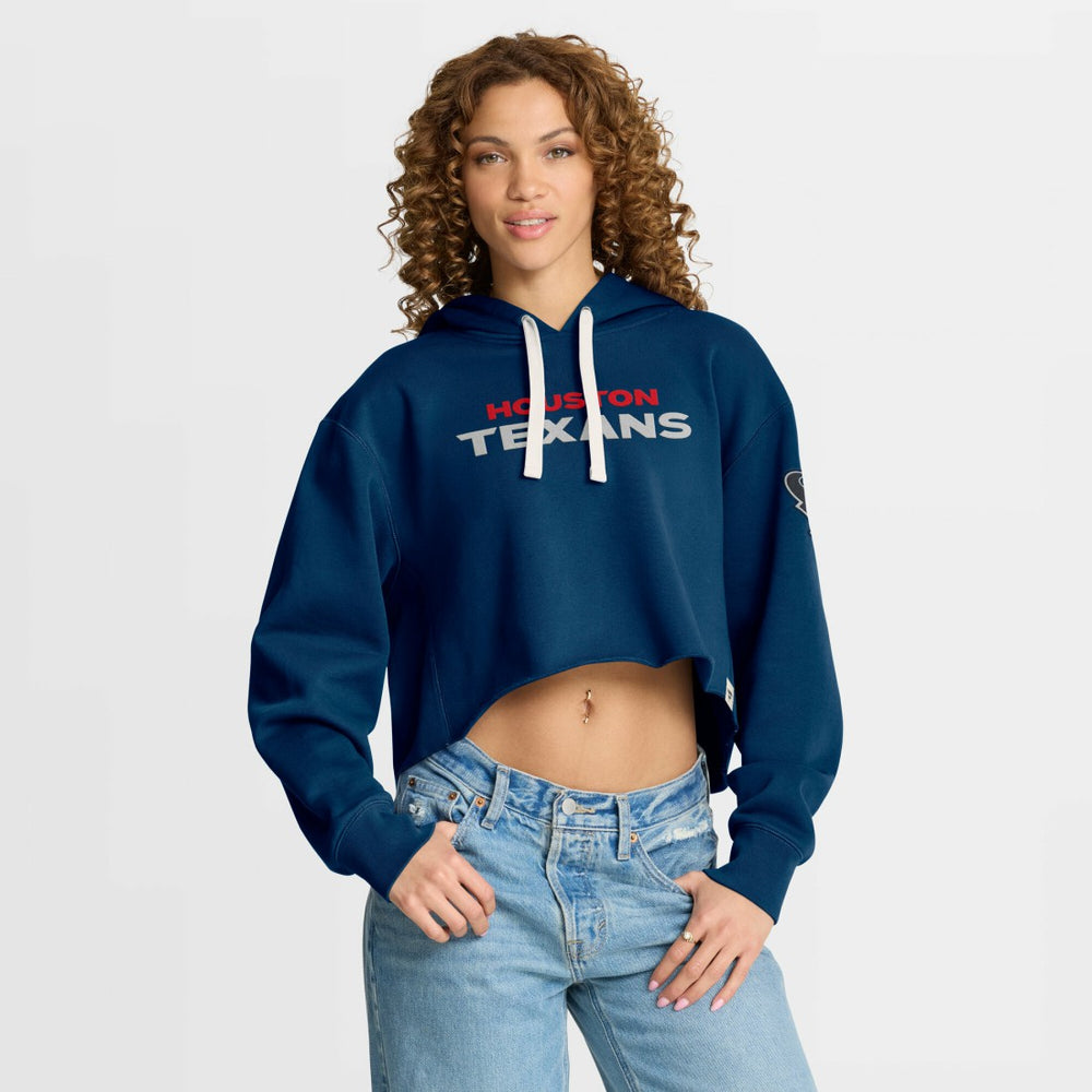 Women's Oversized Hometown Heritage Cropped Hoodie - Houston Texans