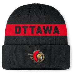 NHL Black Ottawa Senators Fanatics Authentic Pro Rink Cuffed Knit Hat