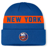 NHL Royal New York Islanders Fanatics Authentic Pro Rink Cuffed Knit Hat