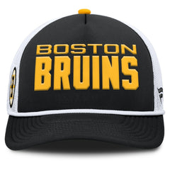 NHL Black/White Boston Bruins Fanatics Authentic Pro Rink A-Frame Adjustable Hat