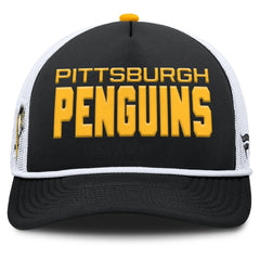 NHL Black/White Pittsburgh Penguins Fanatics Authentic Pro Rink A-Frame Adjustable Hat