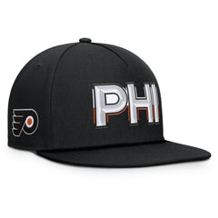 NHL Black Philadelphia Flyers Fanatics Authentic Pro Rink Team Code Snapback Hat