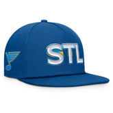 NHL Blue St. Louis Blues Fanatics Authentic Pro Rink Team Code Snapback Hat