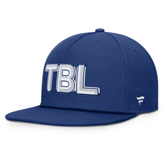 NHL Blue Tampa Bay Lightning Fanatics Authentic Pro Rink Team Code Snapback Hat