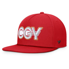 NHL Red Calgary Flames Fanatics Authentic Pro Rink Team Code Snapback Hat