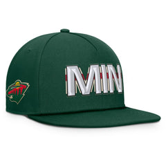 NHL Green Minnesota Wild Fanatics Authentic Pro Rink Team Code Snapback Hat