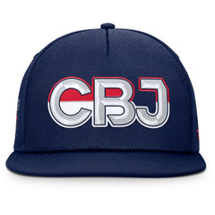 NHL Navy Columbus Blue Jackets Fanatics Authentic Pro Rink Team Code Snapback Hat