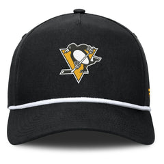 NHL Black Pittsburgh Penguins Fanatics Authentic Pro Rink Roper A-Frame Adjustable Hat