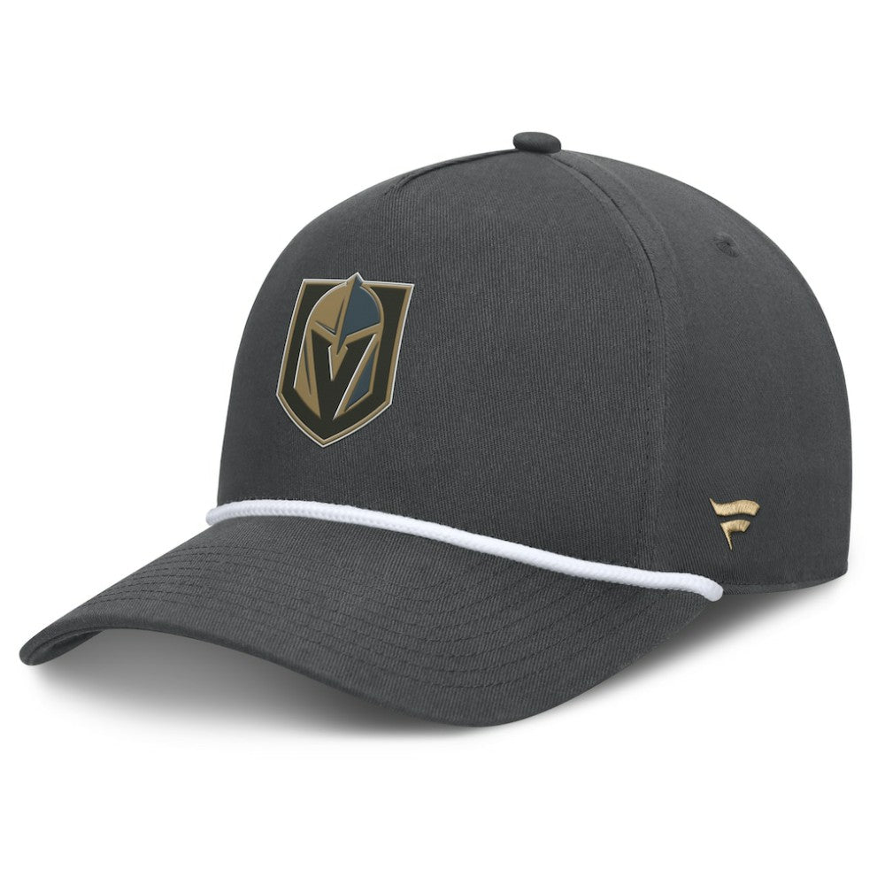 NHL Charcoal Vegas Golden Knights Fanatics Authentic Pro Rink Roper A-Frame Adjustable Hat