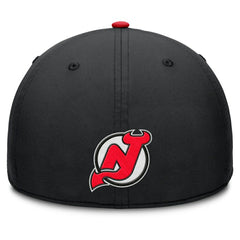 NHL Black/Red New Jersey Devils Fanatics Authentic Pro Rink Team Code Flex Hat