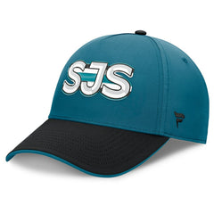 NHL Teal/Black San Jose Sharks Fanatics Authentic Pro Rink Team Code Flex Hat