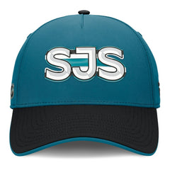 NHL Teal/Black San Jose Sharks Fanatics Authentic Pro Rink Team Code Flex Hat