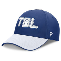 NHL Blue/White Tampa Bay Lightning Fanatics Authentic Pro Rink Team Code Flex Hat