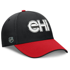 NHL Black/Red Chicago Blackhawks Fanatics Authentic Pro Rink Team Code Flex Hat