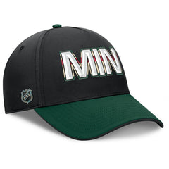 NHL Black/Green Minnesota Wild Fanatics Authentic Pro Rink Team Code Flex Hat