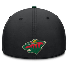NHL Black/Green Minnesota Wild Fanatics Authentic Pro Rink Team Code Flex Hat