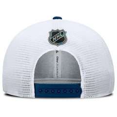 NHL Deep Sea Blue/White Seattle Kraken Fanatics Authentic Pro Rink Lockup Adjustable Trucker Hat