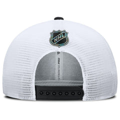 NHL Black/White Pittsburgh Penguins Fanatics Authentic Pro Rink Lockup Adjustable Trucker Hat