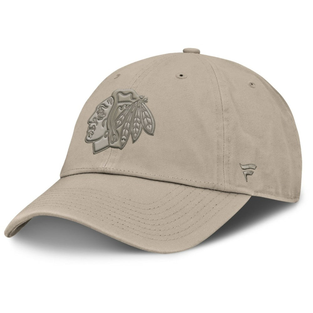 NHL Tan Chicago Blackhawks Fanatics Authentic Pro Road Adjustable Hat