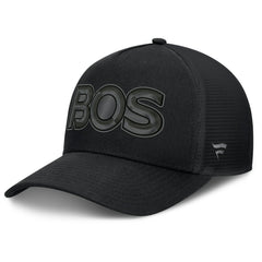 NHL Black Boston Bruins Fanatics Authentic Pro Road Team Code Trucker Adjustable Hat
