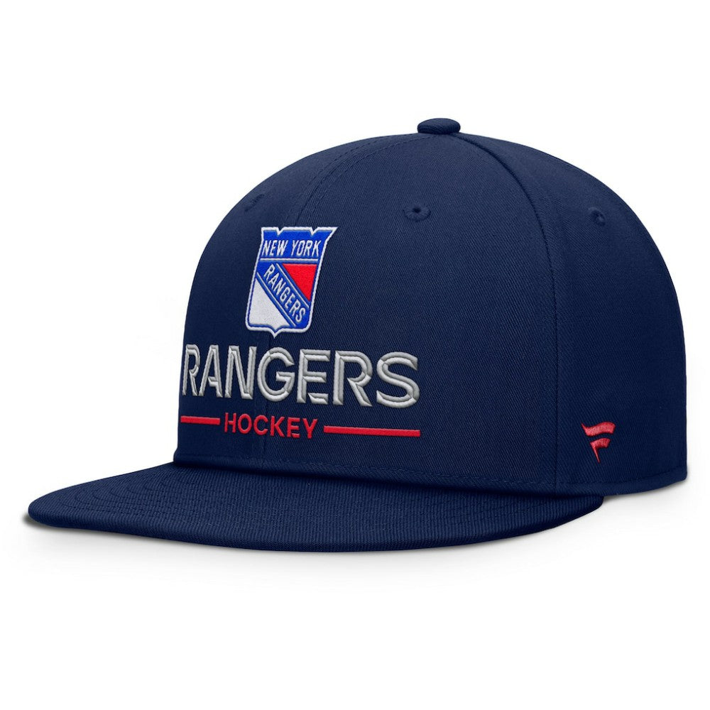 NHL Navy New York Rangers Fanatics Authentic Pro Rink Lockup Snapback Hat