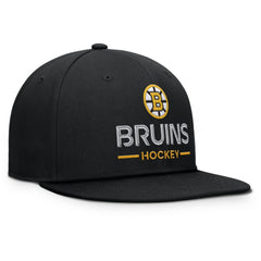 NHL Black Boston Bruins Fanatics Authentic Pro Rink Lockup Snapback Hat