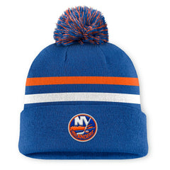 NHL Royal New York Islanders Fanatics Authentic Pro Rink Cuffed Knit Hat with Pom