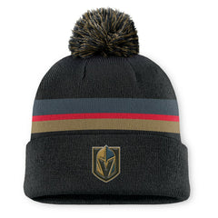 NHL Charcoal Vegas Golden Knights Fanatics Authentic Pro Rink Cuffed Knit Hat with Pom
