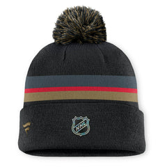 NHL Charcoal Vegas Golden Knights Fanatics Authentic Pro Rink Cuffed Knit Hat with Pom
