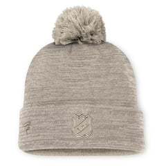 NHL Tan Vegas Golden Knights Fanatics Authentic Pro Road Cuffed Knit Hat with Pom