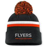 NHL Black Philadelphia Flyers Fanatics Women's Authentic Pro Rink Cuffed Knit Hat with Pom