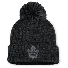 NHL Black Toronto Maple Leafs Fanatics Women's Authentic Pro Road Cuffed Knit Hat with Pom
