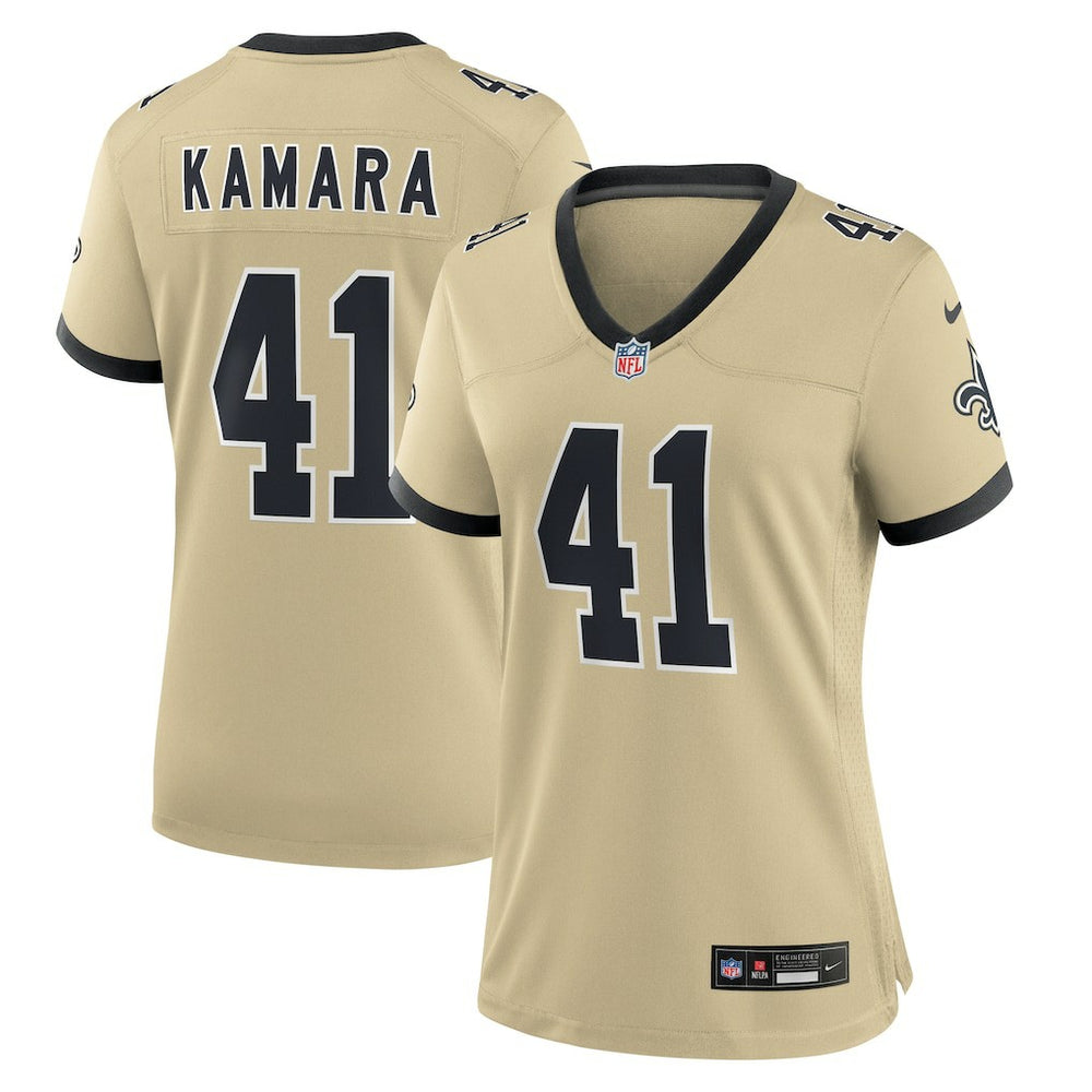 Alvin Kamara Women's Gameday Golds Alternate Game Player Jersey - New Orleans Saints