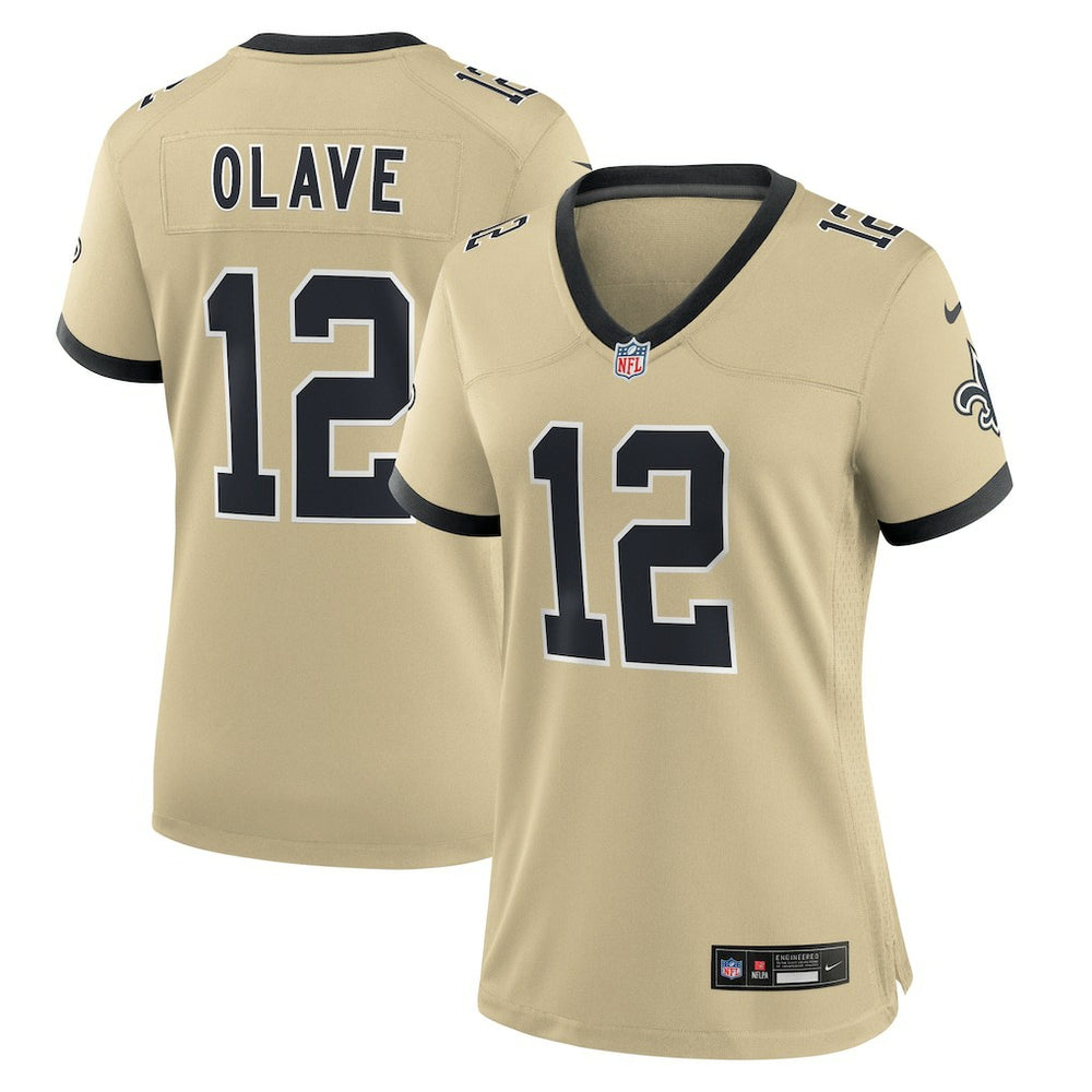 Chris Olave Women's Gameday Golds Alternate Game Player Jersey - New Orleans Saints