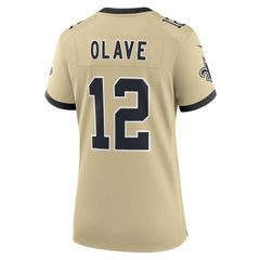 Chris Olave Women's Gameday Golds Alternate Game Player Jersey - New Orleans Saints