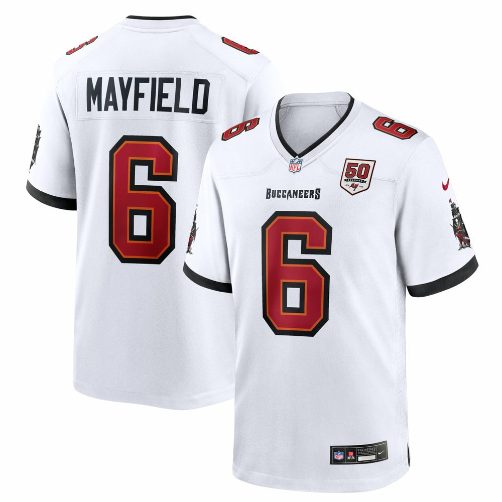 Baker Mayfield 50th Season White Game Jersey - Tampa Bay Buccaneers