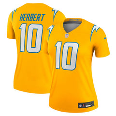 Justin Herbert Women's Alternate Charger Power Legend Player Performance Top - Los Angeles Chargers