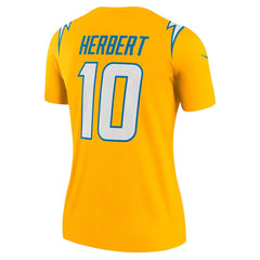 Justin Herbert Women's Alternate Charger Power Legend Player Performance Top - Los Angeles Chargers