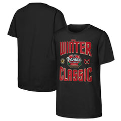 NHL Black Chicago Blackhawks Youth 2025 NHL Winter Classic Game Day T-Shirt