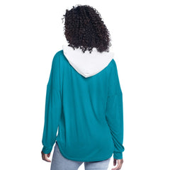 NBA Charlotte Hornets G-III 4Her by Carl Banks Women's Bench Player Oversized Long Sleeve Hooded Top