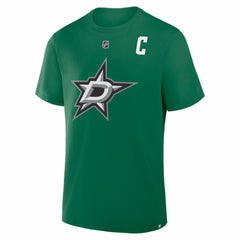 NHL Kelly Green Jamie Benn Dallas Stars Fanatics Captain Authentic Stack Name & Number T-Shirt