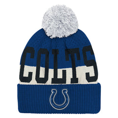 Outerstuff Youth Modern Fan Cuffed Knit Hat with Pom - Indianapolis Colts
