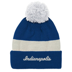 Outerstuff Youth Modern Fan Cuffed Knit Hat with Pom - Indianapolis Colts