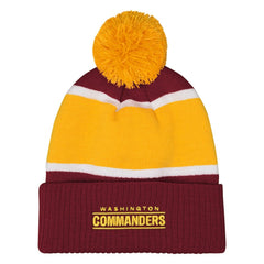 Outerstuff Girls Let's Play Cuffed Knit Hat with Pom - Washington Commanders