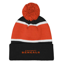 Outerstuff Girls Let's Play Cuffed Knit Hat with Pom - Cincinnati Bengals